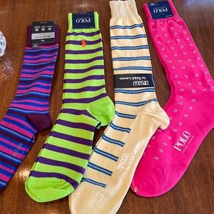 NWT 3 pair of Polo by Ralph Lauren men’s dress socks. 1 pair Alfani socks.